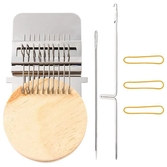 Herramienta de tejido Darning Loom, kit de telar de tejido pequeño de 10 ganchos para principiantes reparación Z6Y7