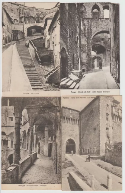 4 Antiche Cartoline Di Perugia Diverse - Piccolo Formato, Basso Costo