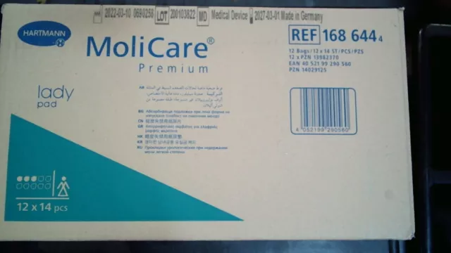 MoliCare® Premium Lady Pads (3 Drops) 12x 14 pcs Total 168 pcs