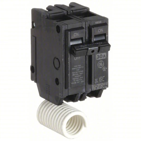 GE THQL21WY30 MINIATURE Circuit Breaker, 2Pole, 30 A, 120/240V Ac