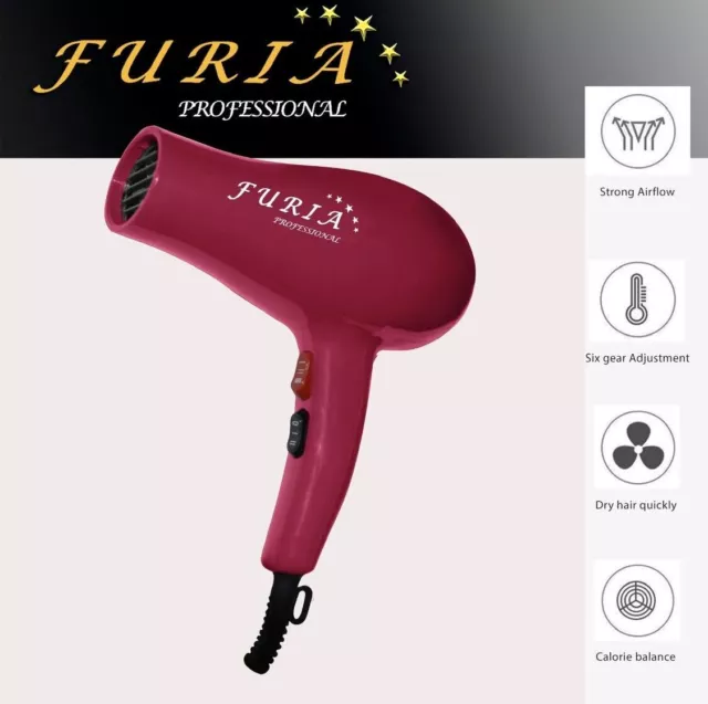 Sèche-Cheveux Professionnel Furia / Sèche-Cheveux Phon Pro 2000W Made In Italy 3