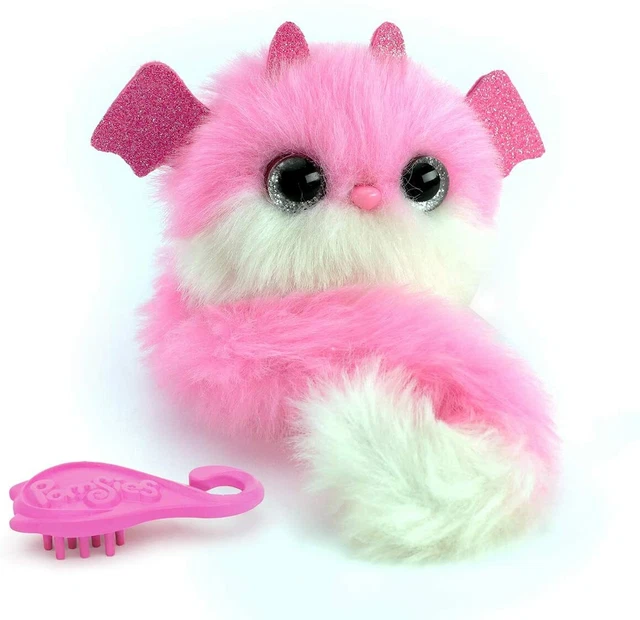 BANDAI POMSIES Lizzie Dragon rose et blanc Peluche