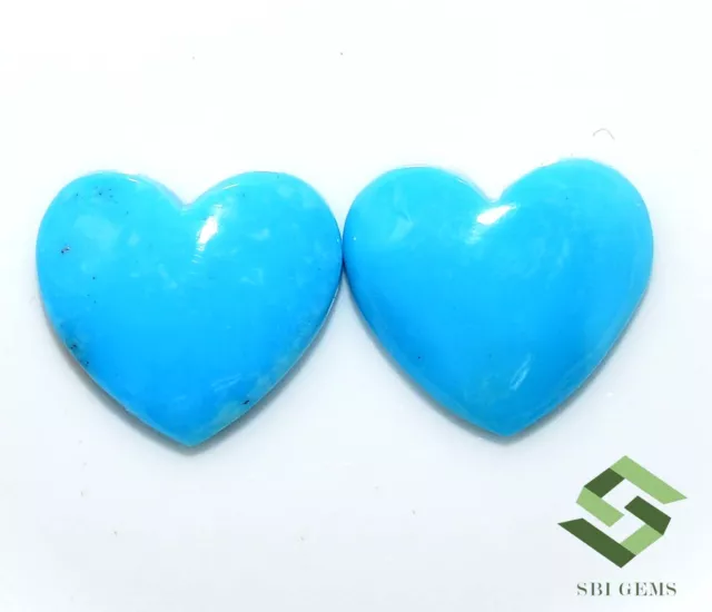 Natural Sleeping Beauty Turquoise Heart Shape Cabochon Pair 12x12 mm Loose Gems