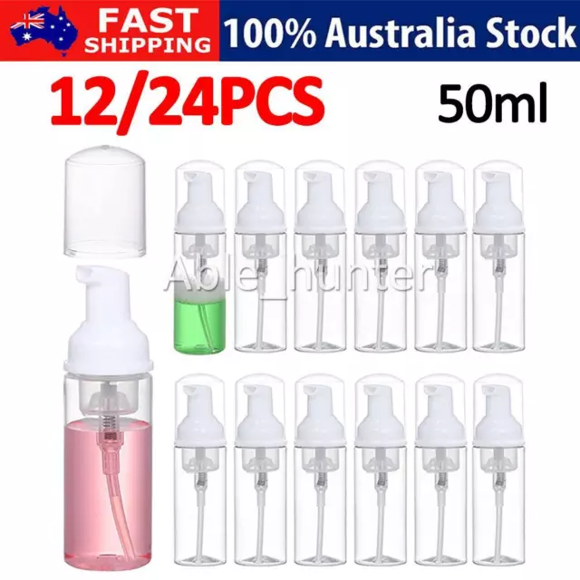 12/24x 50ML Empty Makeup Shampoo Foam Foaming Dispenser Pump Container Bottle AU