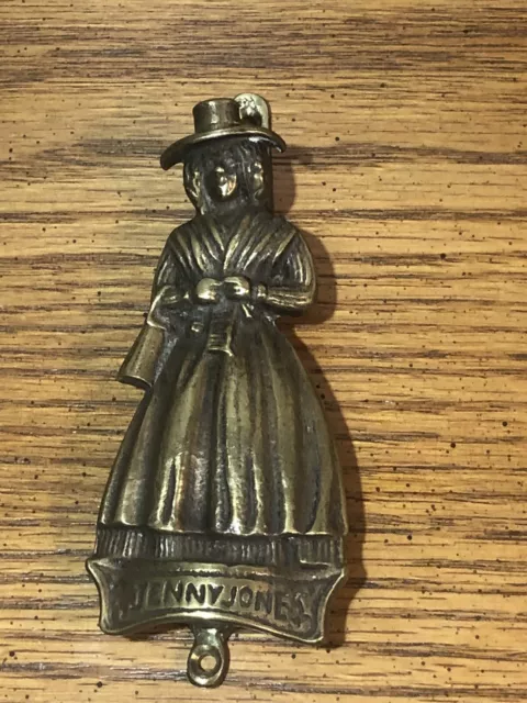 Antique Jenny Jones Brass Door Knocker Heavy Rare