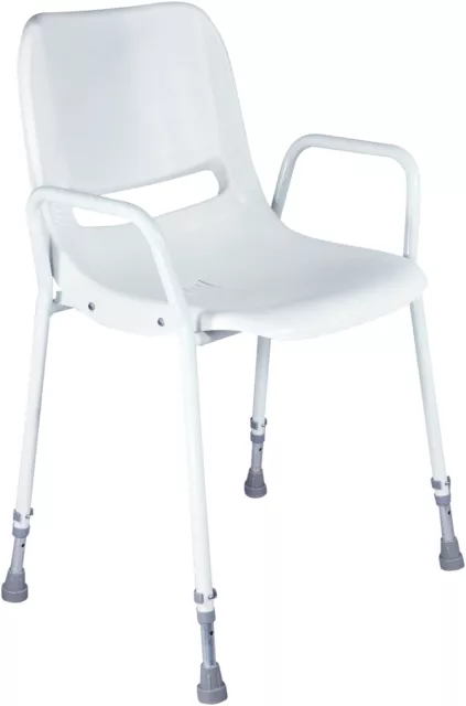 Aidapt Milton Stackable Shower Chair Bathroom Moulded Seat Mobility Aid White