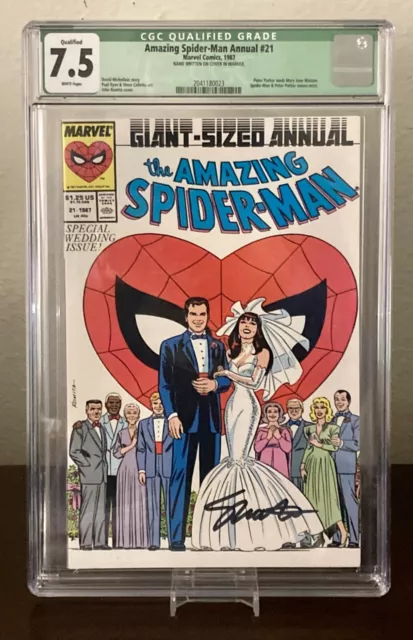 Amazing Spider-Man Annual #21 CGC 7.5 VF - 1987 (Jim Shooter Autograph)