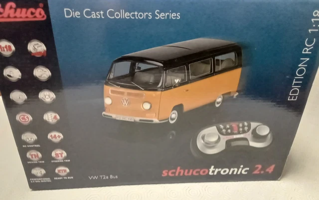 Schuco 1/18 VW T2 Bus Noir Et Or - Schucotronic 2.4 RC - Édition Limitée RARE