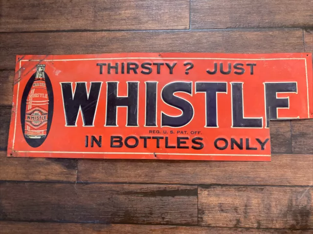 vintage whistle soda sign