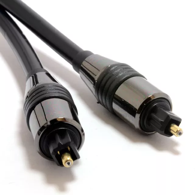 2m Schwarz Tos Link Toslink Optisches Digital Audio Kabel Extra Dick 6mm Kabel