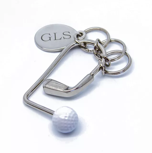Personalised Golf Golfers Keyring Birthday Gift, Engraved With Any Message