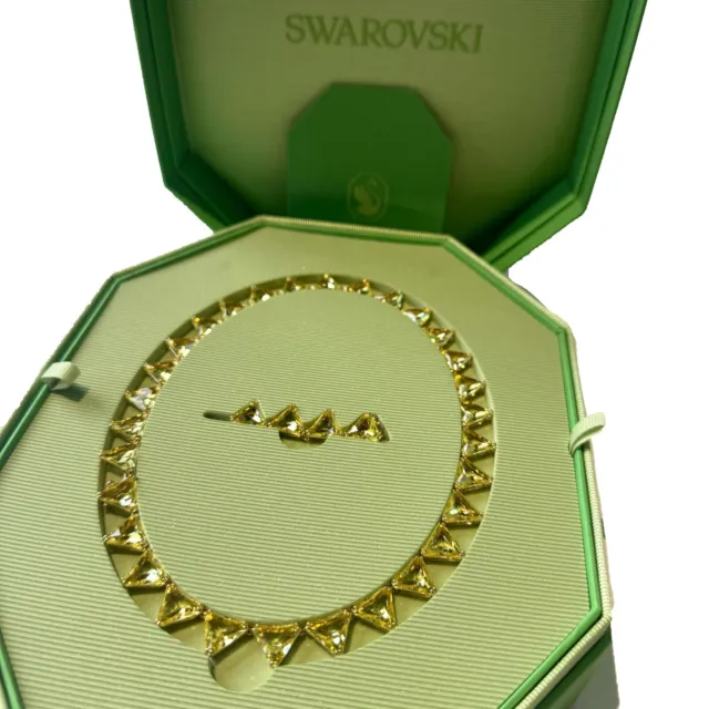 SWAROVSKI Necklace Yellow Adjustable Triangle Crystal RRP £280