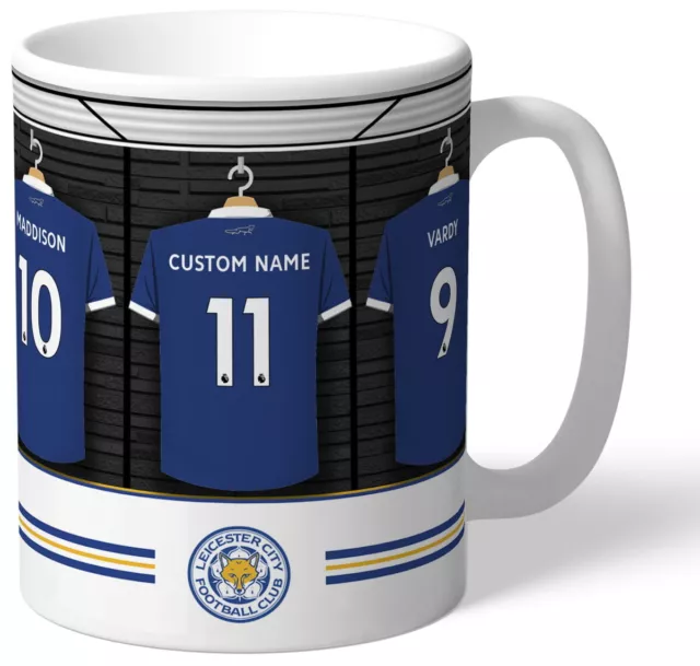 Personalised Leicester City FC Dressing Room Shirts Mug - Free Delivery