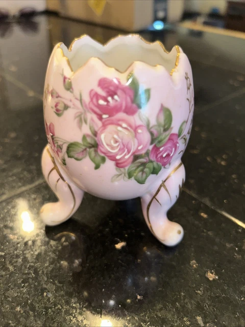 VINTAGE INARCO JAPAN VASE Planter Egg Shaped Dish Porcelain Pink