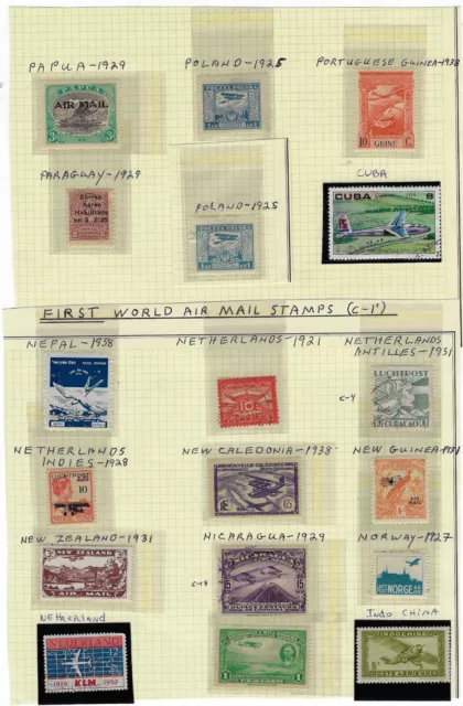 Old Original Collection 18 Different Airmail Stamps Worldwide Very Rare