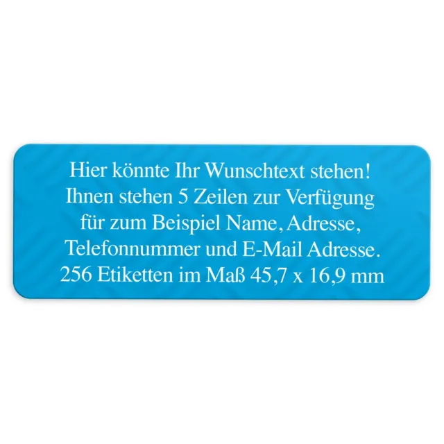 256 Personalisierte Adress-Etiketten - blau 4  - Aufkleber mit Ihrem Text