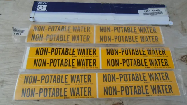 100-pack NON POTABLE WATER Vinyl Stickers | Decals Pipemarkers Plumbing Labels
