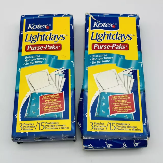Cartera Pantyliners De Colección Kotex Lightdays Packs Sellada Nueva En Caja - 2 Cajas