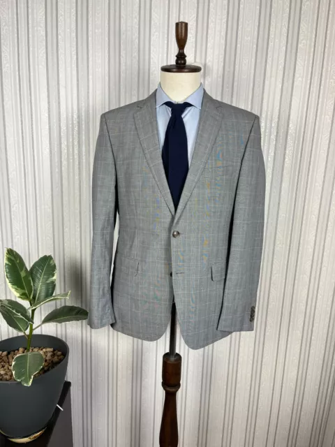 Hugo Boss Selection Gray Lightweigth Cotton Check Suit 42, EU 52 W36 L30 3