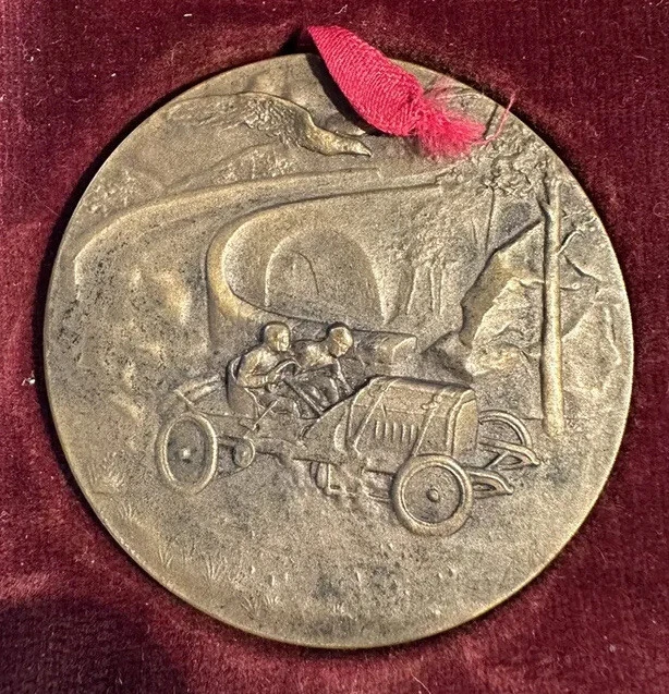 Médaille Course Automobile Française Argent Plaqué - Vintage XXème