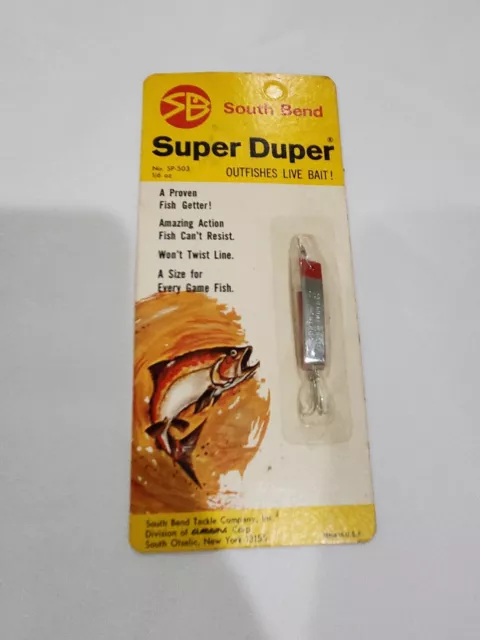 Vintage South Bend Super-Duper 503 , 1/8oz Gold/red fishing spoon