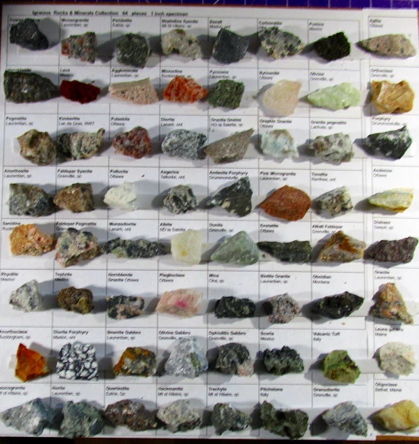 192 PIECES ROCK Collection Sedimentary Igneous Metamorphic 1 inch 25 ...