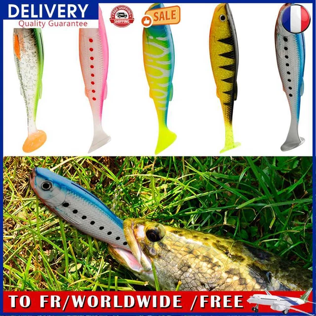 3pcs Fishing Lure 3d Eyes Soft Bait Lifelike Double Color for Ocean Boat Fishing