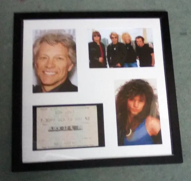 Bon Jovi original used concert tour ticket 1993 NEC,framed display