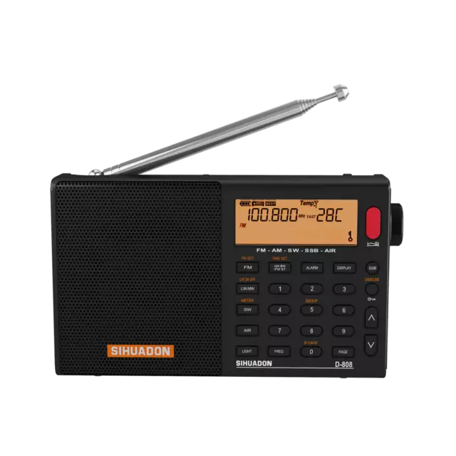 SIHUADON D-808 Portable Radio FM MW/AM LW SSB AIR RDS Digital Shortwave Receiver