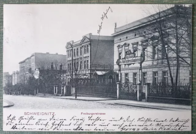 Ak Schweidnitz (Świdnica). Freiburgerstrasse. Niederschlesien. 1907