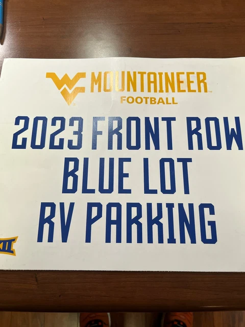 Texas Tech vs WVU Football 9/23- Front Row Spot 18 Blue Lot RV Parking Pass