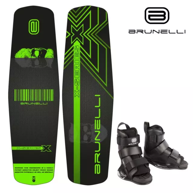 BRUNELLI Bois Flexible Pro Câble Parc Wakeboard Set 145cm Fixation L/XL