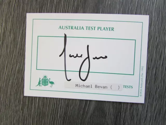 Michael Bevan Australian Test Cricket Player Hand Signed Card