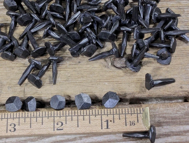 5/8" Rose head 40 nails square wrought iron vintage rustic Decorative historic