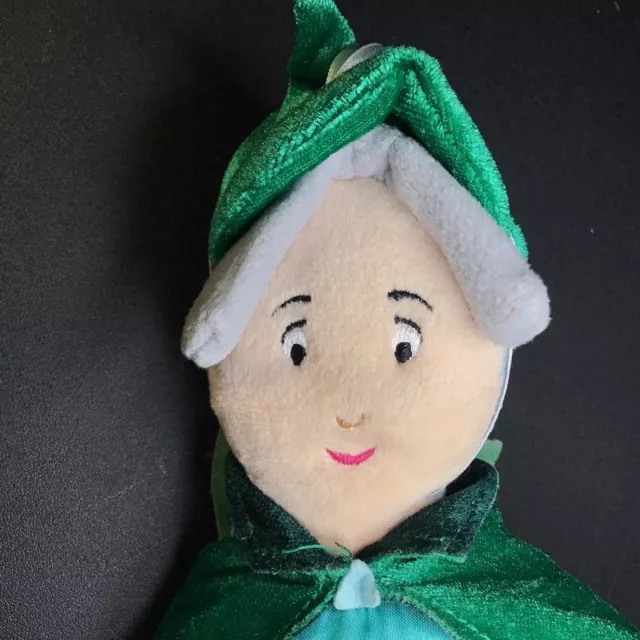 Disneys Sleeping Beauty Godmother Fauna Green Fairy Wand Soft Plush 10.5” Used