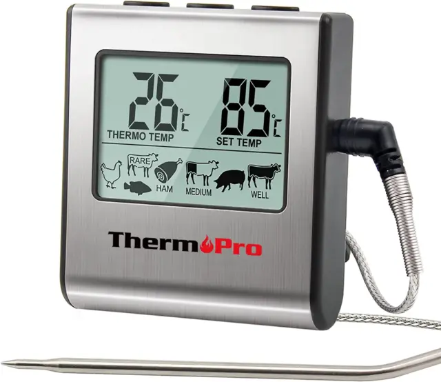 Thermometre Cuisine Pour Viande Numérique Avec Large Écran LCD Pour Fumoir Four