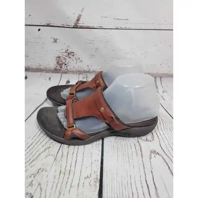 Merrell Glade Autumn Brown Leather Slip On Slide Sandals Women's Size 8