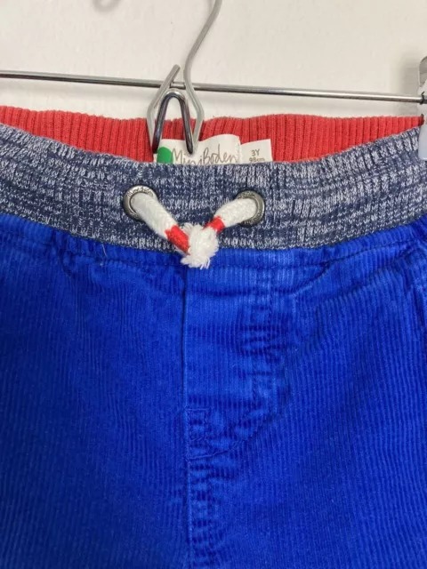 Mini Boden Pants Boys 3Y Girls Blue Corduroy Lined Elastic Waist Pockets B0415 3