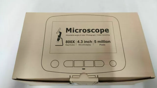 LCD Screen Digital Microscope HD 5.0MP 800X Portable USB DM01 4.3 Inch UR