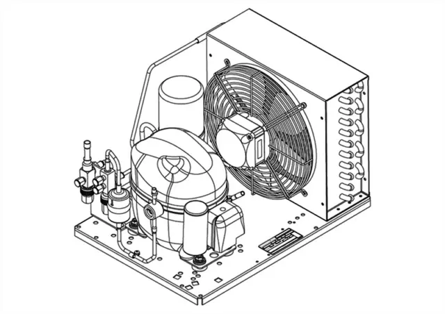 Indoor Condensing Unit Embraco NEK2150GK1 Low Temp 1/2+ HP, R404A, 115V