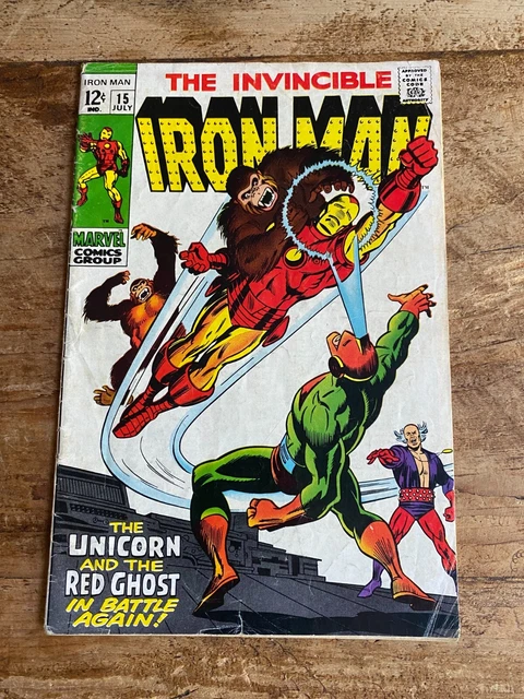 The Invincible Iron Man #15 Marvel Comics 1969 Red Ghost Silver Age  L