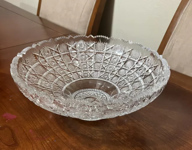 American Brilliant  Cut Crystal Glass Bowl