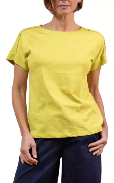 Lily & Me Womens Vale Tee | Pretty Lace Trim At Shoulders Shirt