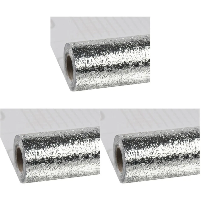 3 piezas papel tapiz de aluminio a prueba de aceite revestimiento de gabinete estantes azulejos de cerámica