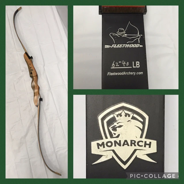 FLEETWOOD ARCHERY MONARCH Right Handed 62" 40 Recurve Bow 89.99