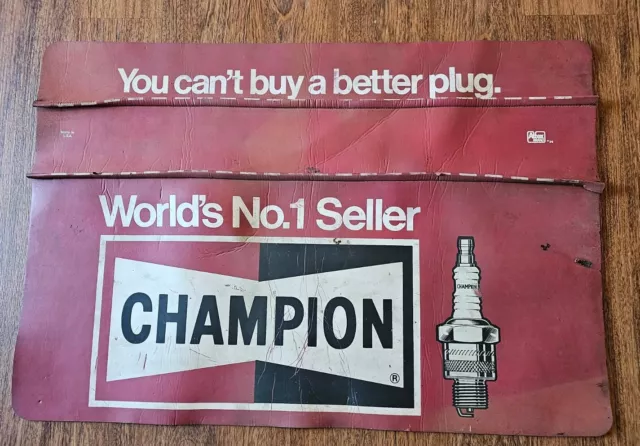 Vintage CHAMPION SPARK PLUG Fender Cover Protector 35½" x 24" Made in USA