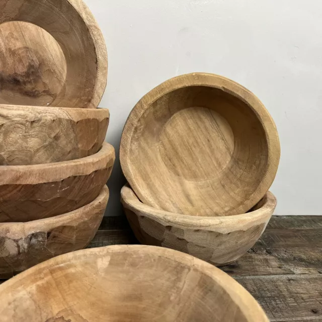 Small Wooden Dough Bowl - Hand Carved Wooden Dish - Rustic Bowl - £18 Each 3