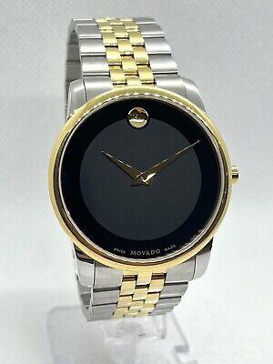 Movado Museum Classic Black Dial Two Tone Men's 40mm Watch 0607200