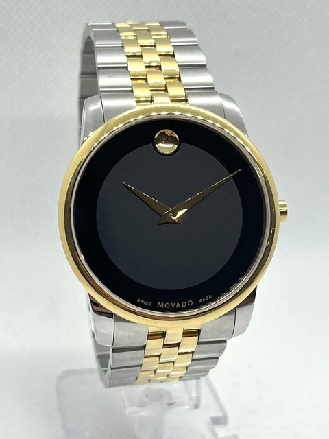 Movado Museum Classic Black Dial Two Tone Men's 40mm Watch 0606879