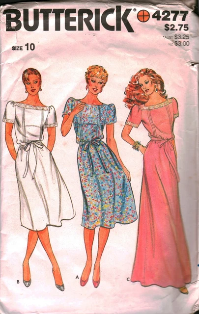 4277 Vintage Butterick Sewing Pattern Misses Loose Fitting Pullover Dress OOP 10